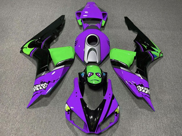 Honda CBR1000RR Motorrad Verkleidung 2006-2007 - Lila Silber Grun Glanzendes Schwarz Hai