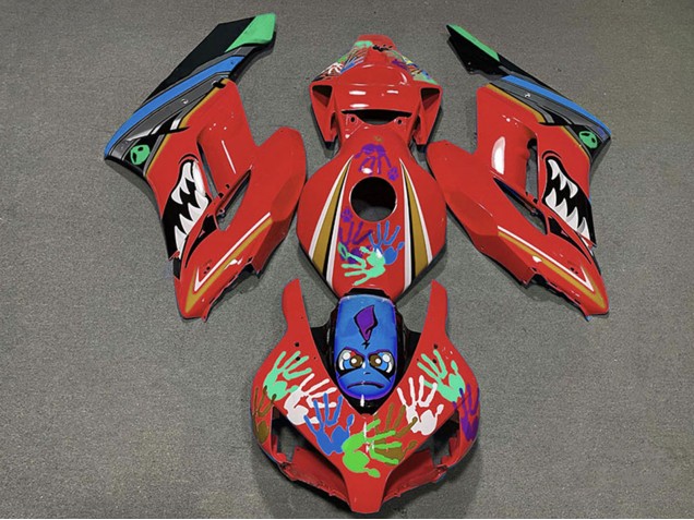 Honda CBR1000RR Motorrad Verkleidung 2004-2005 - Rot Blau Grun Schwarz Hai