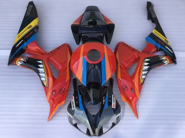 Honda CBR1000RR Motorrad Verkleidung 2006-2007 - Rot Blau Gelb Glanzendes Schwarz Hai