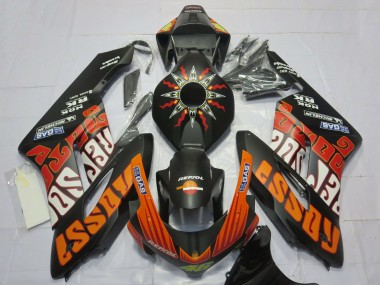 Honda CBR1000RR Motorrad Verkleidung 2004-2005 - Matt Schwarz Orange Rossi