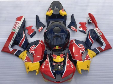 Honda CBR600RR Motorrad Verkleidung 2013-2023 - Dunkel Blau Gelb Red Bull