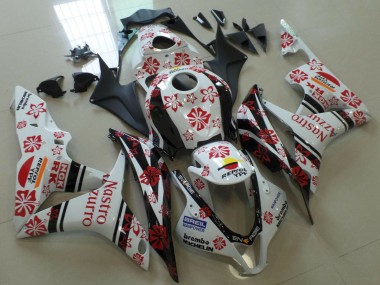 Honda CBR600RR Motorrad Verkleidung 2007-2008 - Weiss Rot Schwarz Nastro Azzurro