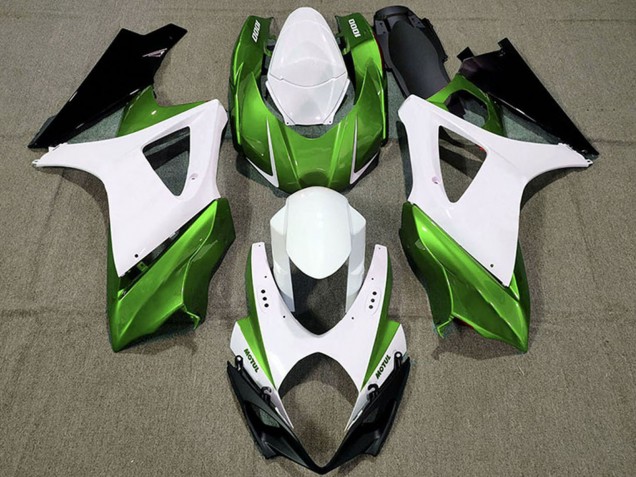Suzuki GSXR 1000 Motorrad Verkleidung 2007-2008 - Weiss Grun Schwarz