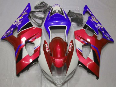 Suzuki GSXR 1000 Motorrad Verkleidung 2003-2004 - Bonbon Rot Weiss Blau