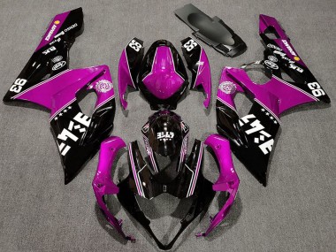 Suzuki GSXR 1000 Motorrad Verkleidung 2005-2006 - Rosa Glanzendes Schwarz Weiss