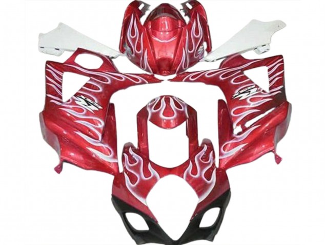 Suzuki GSXR 1000 Motorrad Verkleidung 2007-2008 - Rot Weiss Flamme
