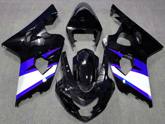 Suzuki GSXR 600 / GSXR 750 Motorrad Verkleidung 2004-2005 - Glanzendes Schwarz Blau Weiss