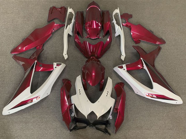 Suzuki GSXR 600 / GSXR 750 Motorrad Verkleidung 2008-2010 - Weiss Rot OEM Stil