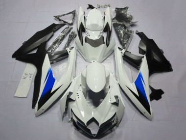 Suzuki GSXR 600 / GSXR 750 Motorrad Verkleidung 2008-2010 - Weiss Blau Matt Schwarz