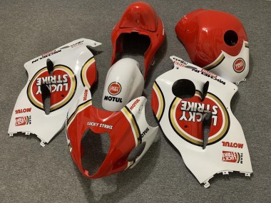 Suzuki GSXR 1300 Motorrad Verkleidung 1996-2007 - Weiss Rot Lucky Strike