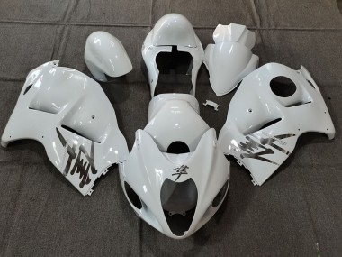 Suzuki GSXR 1300 Motorrad Verkleidung 1996-2007 - Weiss OEM Stil mit Silber Aufkleber