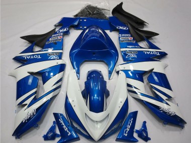 Kawasaki ZX10R Motorrad Verkleidung 2006-2007 - Blau Weiss Schwarz