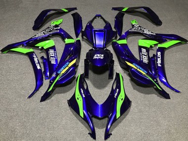 Kawasaki ZX10R Motorrad Verkleidung 2016-2020 - Dunkel Blau Grun Trick Star EVA Rennen