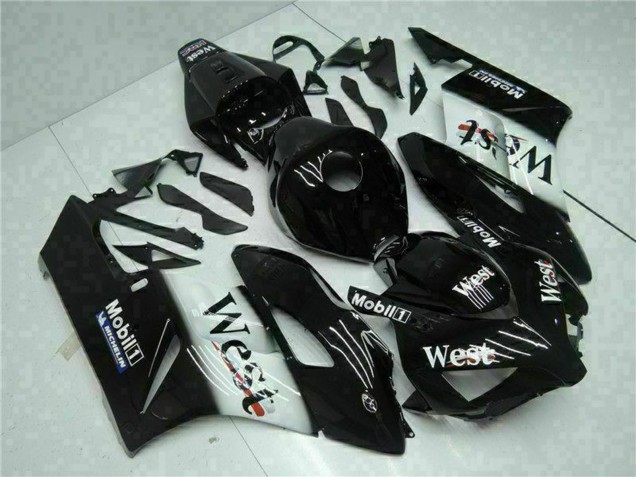 Honda CBR1000RR Motorrad Verkleidung 2004-2005 - Glanzendes Schwarz Weiss West Mobil Michelin