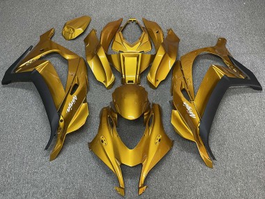 Kawasaki ZX10R Motorrad Verkleidung 2016-2020 - Gold Schwarz Weiss Ninja