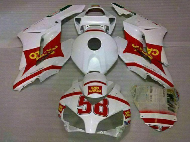 Honda CBR1000RR Motorrad Verkleidung 2004-2005 - Weiss Rot Gelb San Carlo 58