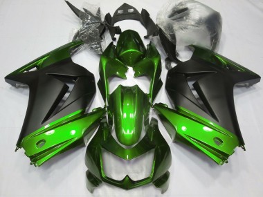 Kawasaki Ninja 250 Motorrad Verkleidung 2008-2012 - Grun Matt Schwarz