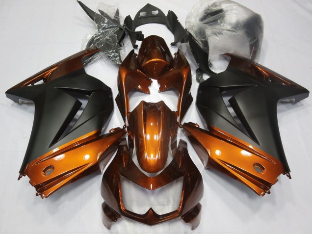 Kawasaki Ninja 250 Motorrad Verkleidung 2008-2012 - Orange Matt Schwarz