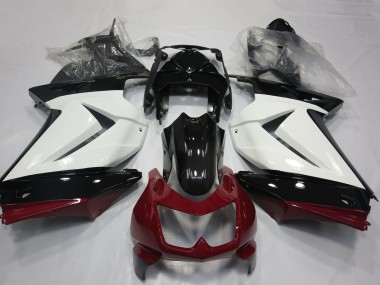 Kawasaki Ninja 250 Motorrad Verkleidung 2008-2012 - Weiss Rot Glanzendes Schwarz