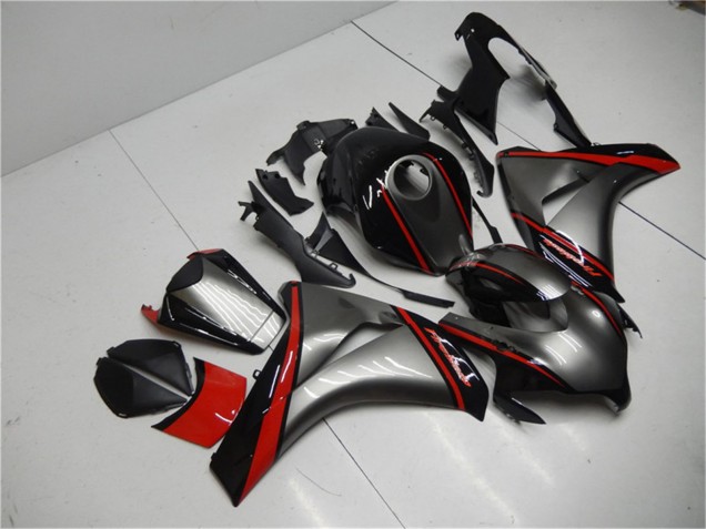 Honda CBR1000RR Motorrad Verkleidung 2008-2011 - Grau Rot Glanzendes Schwarz