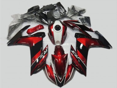 Yamaha R3 Motorrad Verkleidung Kit 2015-2018 - Rot Weiss Glanzendes Schwarz
