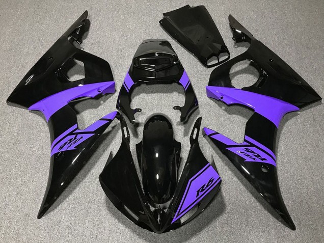 Yamaha R6 Motorrad Verkleidung 2003-2004 - Glanzendes Schwarz Lila