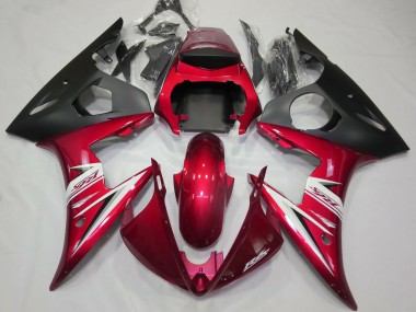 Yamaha R6 Motorrad Verkleidung 2003-2004 - Rot Weiss Matt Schwarz
