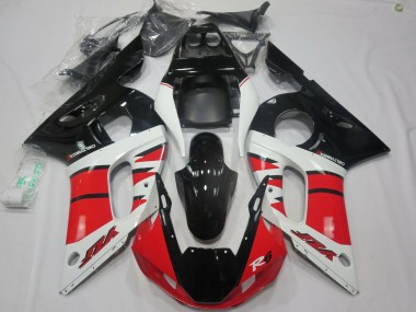 Yamaha R6 Motorrad Verkleidung 1998-2002 - Weiss Rot Glanzendes Schwarz
