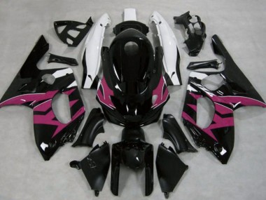 Yamaha YZF600R Thundercat Motorrad Verkleidung 1996-2007 - Glanzendes Schwarz Dunkel Rosa Weiss