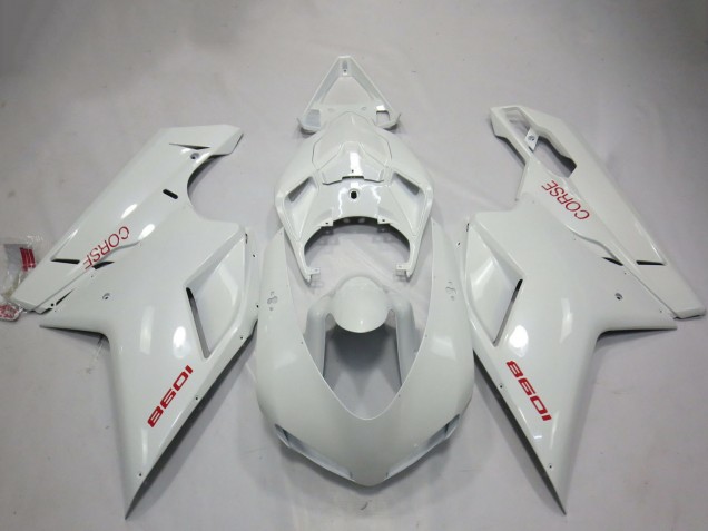 Ducati 1098 Motorrad Verkleidung 2007-2014 - Weiss Corse