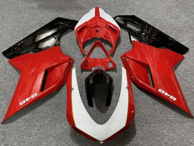 Ducati 848 Motorrad Verkleidung 2007-2014 - Weiss Rot Glanzendes Schwarz