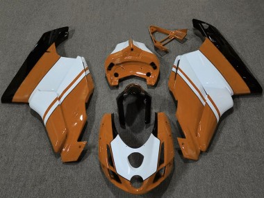 Ducati 749 999 Motorrad Verkleidung 2003-2004 - Weiss Orange Glanzendes Schwarz