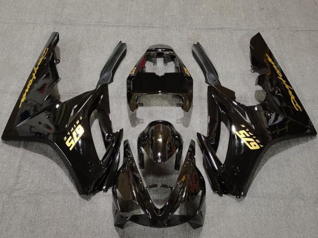 Triumph Daytona 675 Motorrad Verkleidung 2006-2008 - Glanzendes Schwarz Gold Aufkleber