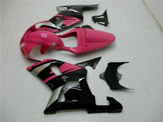 Suzuki GSXR 600/750 Motorrad Verkleidung 2001-2003 - Rosa Silber Glanzendes Schwarz