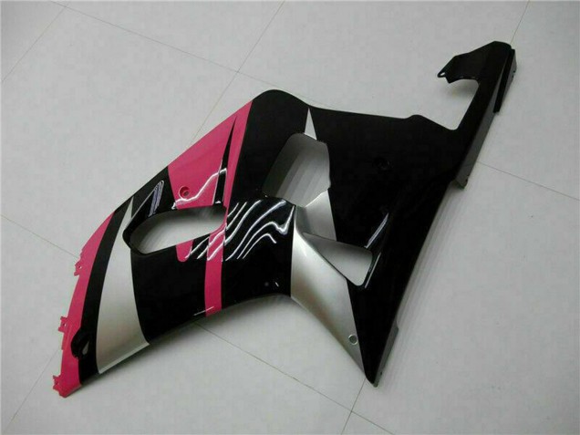 Suzuki GSXR 600/750 Motorrad Verkleidung 2001-2003 - Rosa Silber Glanzendes Schwarz