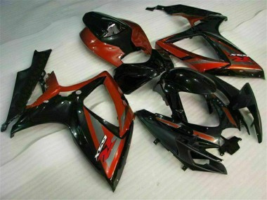 Suzuki GSXR 600/750 Motorrad Verkleidung 2006-2007 - Glanzendes Schwarz Rot