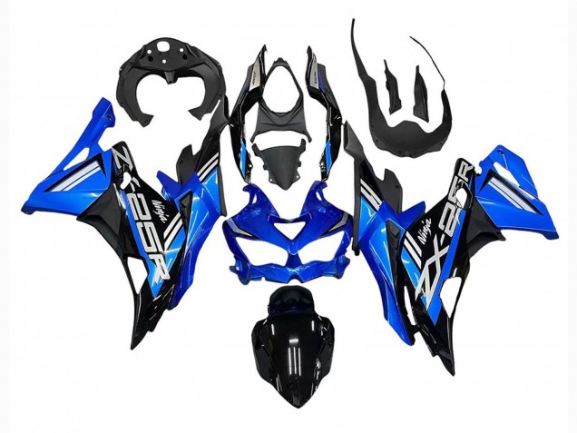 Kawasaki ZX25R ZX-25R Motorrad Verkleidung 2019-2025 - Blau Weiss Matt Schwarz