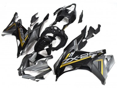 Kawasaki ZX25R ZX-25R Motorrad Verkleidung 2019-2025 - Grau Gold Glanzendes Schwarz