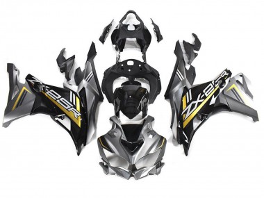 Kawasaki ZX25R ZX-25R Motorrad Verkleidung 2019-2025 - Grau Gold Glanzendes Schwarz