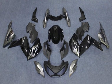 Kawasaki Z250/Z300 Motorrad Verkleidung 2015-2016 - Glanzendes Schwarz Silber