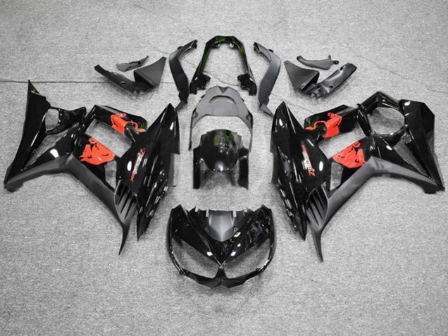 Kawasaki Z1000SX Motorrad Verkleidung 2010-2016 - Glanzendes Schwarz Matt Schwarz Red Bull