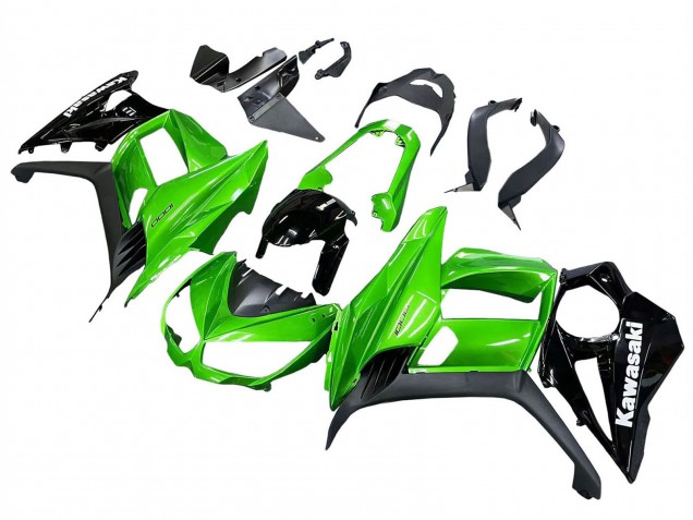 Kawasaki Z1000SX Motorrad Verkleidung 2010-2016 - Glanzendes Schwarz Matt Schwarz Grun