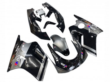 Kawasaki ZXR250 Motorrad Verkleidung 1989-1990 - Glanzendes Schwarz Grau Elf Touch4 Bridgestone