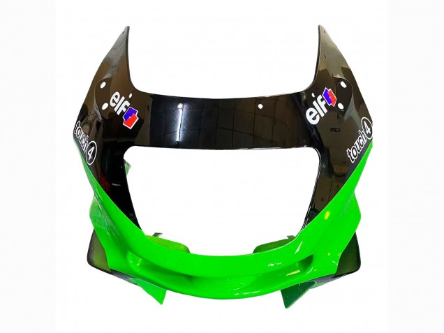 Kawasaki ZZR400 Motorrad Verkleidung 1993-2007 - Grun Glanzendes Schwarz Grun Monster Elf Touch4 Bridgestone