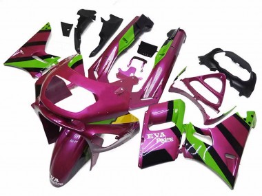 Kawasaki ZZR600 Motorrad Verkleidung 1998-2003 - Dunkel Rosa Grun EVA Rennen