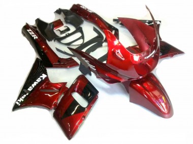 Kawasaki ZZR400 Motorrad Verkleidung 1993-2007 - Rot Glanzendes Schwarz