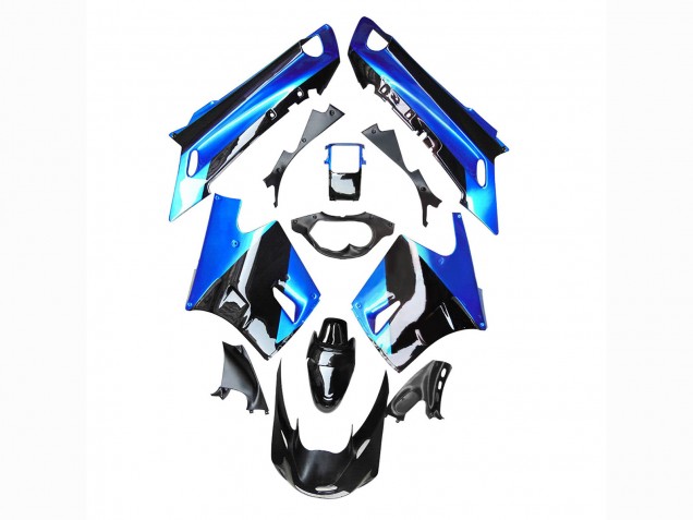 Kawasaki ZZR1100 Motorrad Verkleidung 1990-1992 - Blau Glanzendes Schwarz