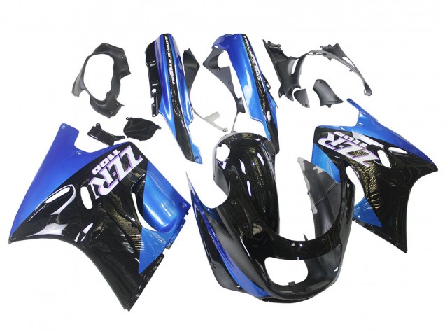 Kawasaki ZZR1100 Motorrad Verkleidung 1990-1992 - Blau Glanzendes Schwarz