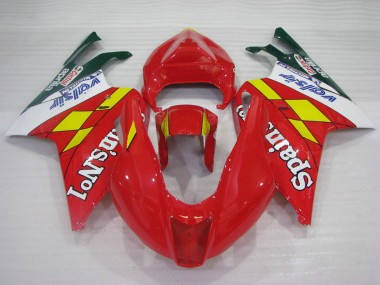 Aprilia RSV1000 Motorrad Verkleidung 2003-2006 - Rot Gelb Weiss Spains No1 Valsir Castrol