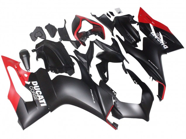 Ducati Panigale V2 Motorrad Verkleidung 2020-2024 - Rot Matt Schwarz Corse